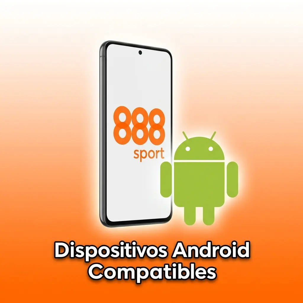 Lista de smartphones Android compatibles con la PWA de 888Sport y 888Casino, incluyendo Samsung, Google Pixel y Xiaomi