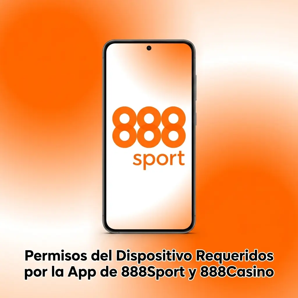 Permisos requeridos por la app de 888Sport y 888Casino: almacenamiento, cámara, notificaciones, ubicación y biometría