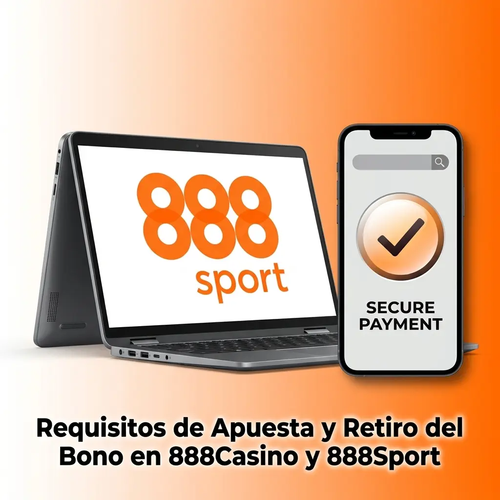 Requisitos de apuesta y retiro de bonos en 888Casino y 888Sport con reglas de wagering x30 casino y x3 deportes